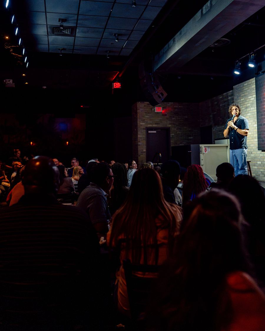 Lando performing to a full club audience
